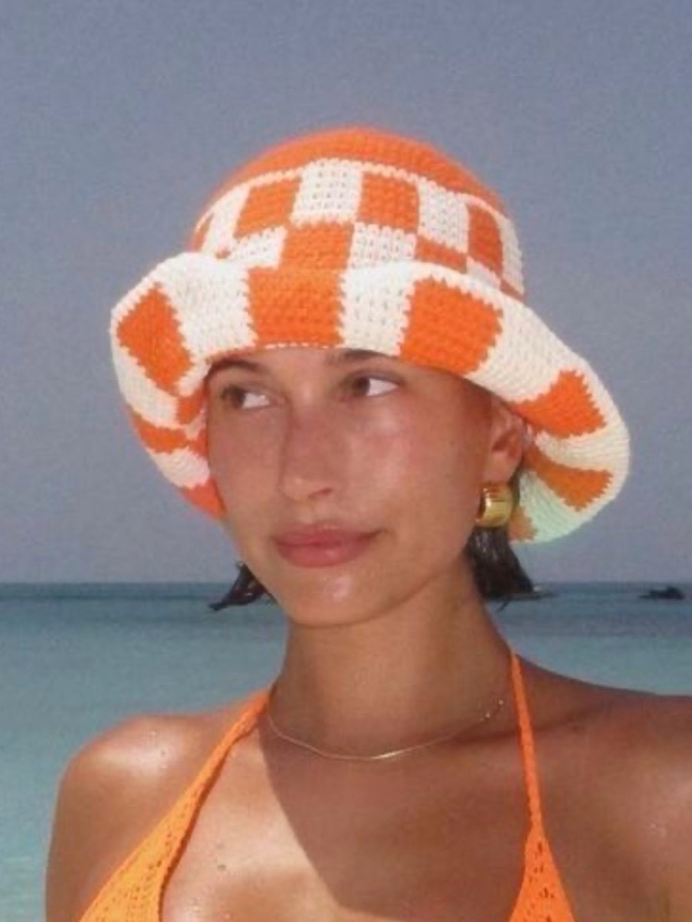 Blue & White Checkered Bucket Hat - Memorial Day - As seen on Hailey Bieber!